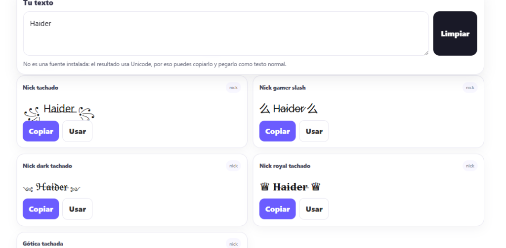 Crea letras tachadas online con estilos Unicode. Escribe tu texto, copia el resultado y úsalo en Instagram, Facebook, X, Discord y más.