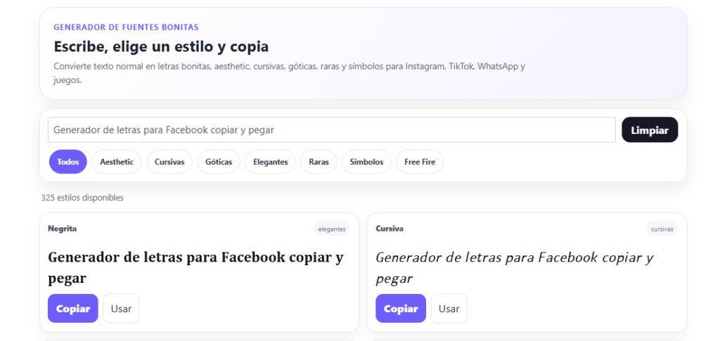 Letras Chidas Para Copiar y Pegar Online